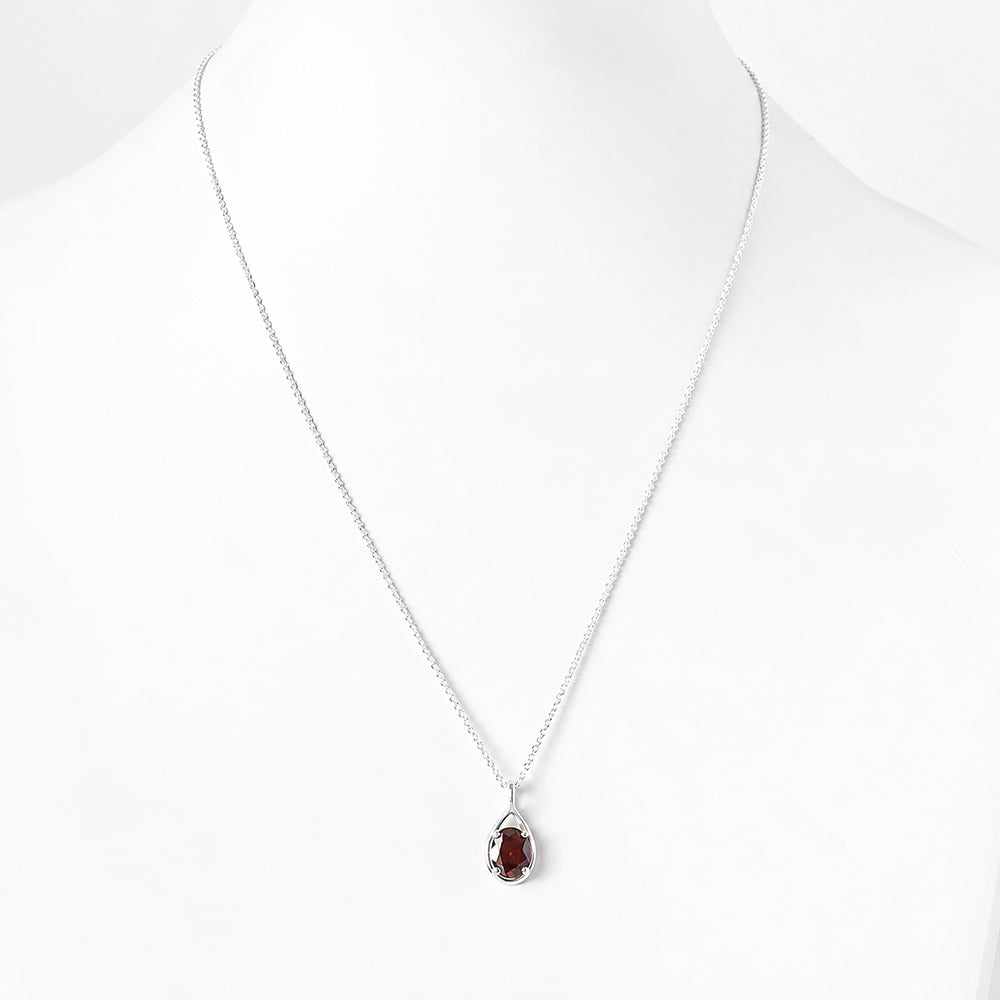 The Infinity Pendant with Garnet - 9x7mm