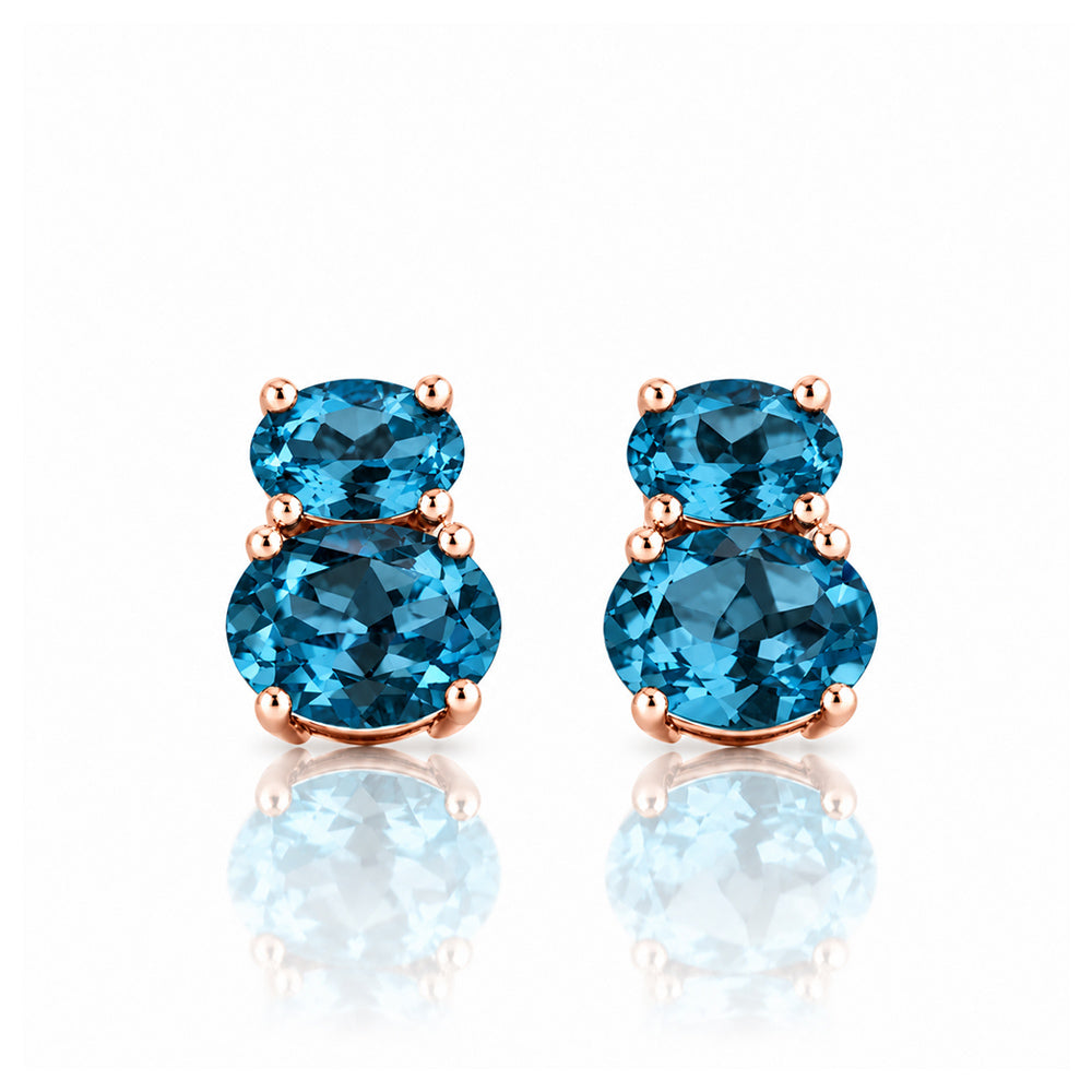 Georgie, London Blue Topaz Stud Earrings