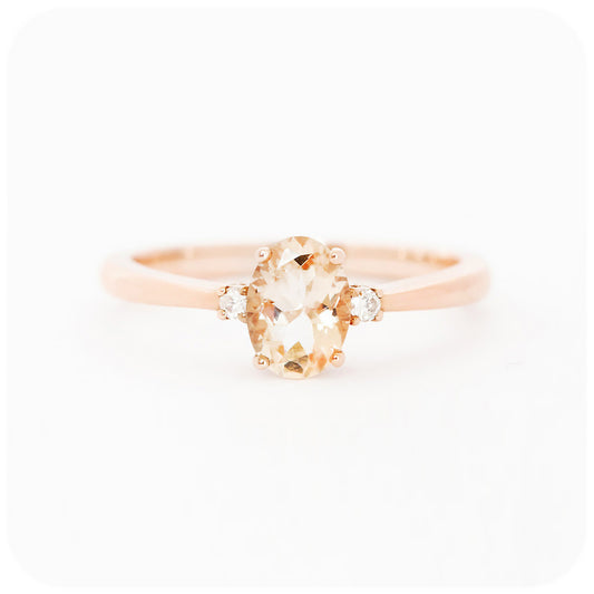 Yolandi, a Morganite and Diamond Trilogy Ring