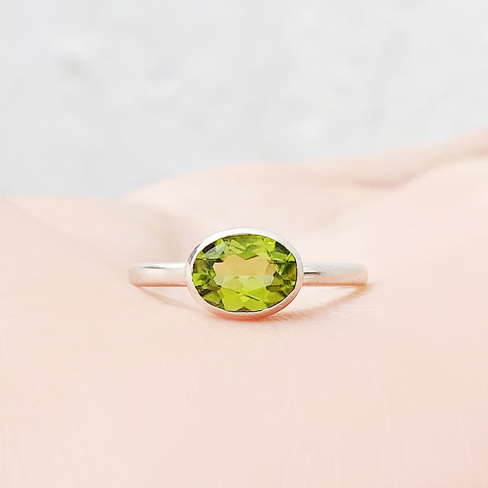 Quinn, an Oval cut Peridot Ring - Victoria's Jewellery