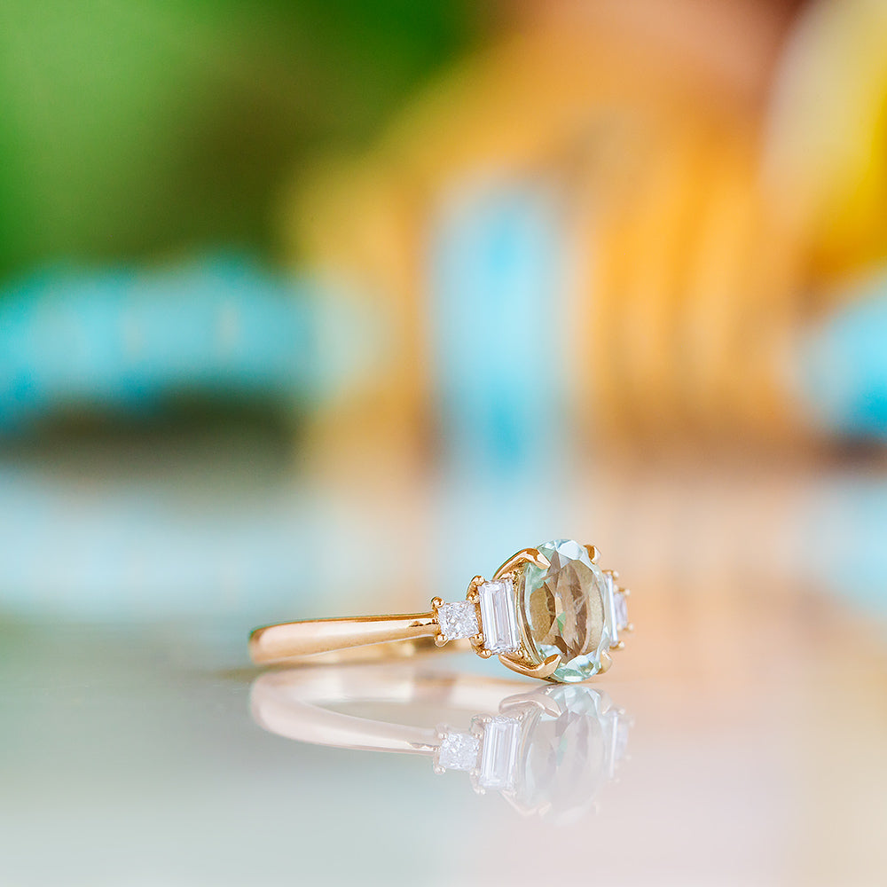 Chloe, a Prasiolite and Lab Diamond Ring - Victoria's Jewellery
