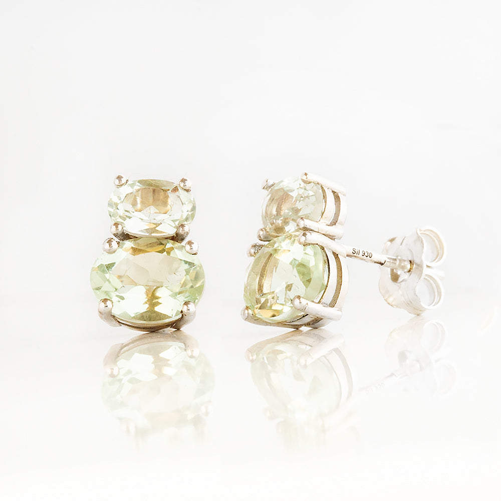 Georgie, Prasiolite Stud Earrings