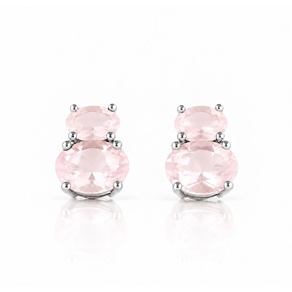 Georgie, Rose Quartz Stud Earrings