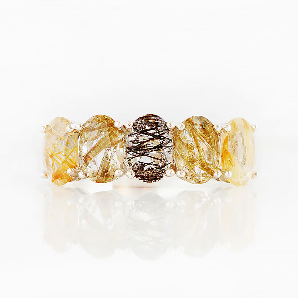Arabella, a Rutile Quartz Half Eternity Ring