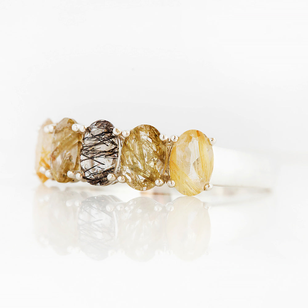 Arabella, a Rutile Quartz Half Eternity Ring