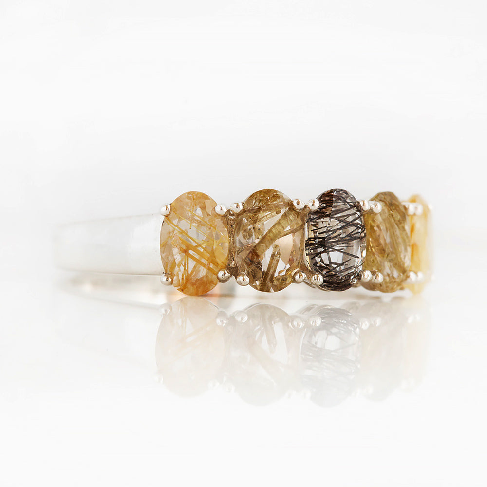 Arabella, a Rutile Quartz Half Eternity Ring