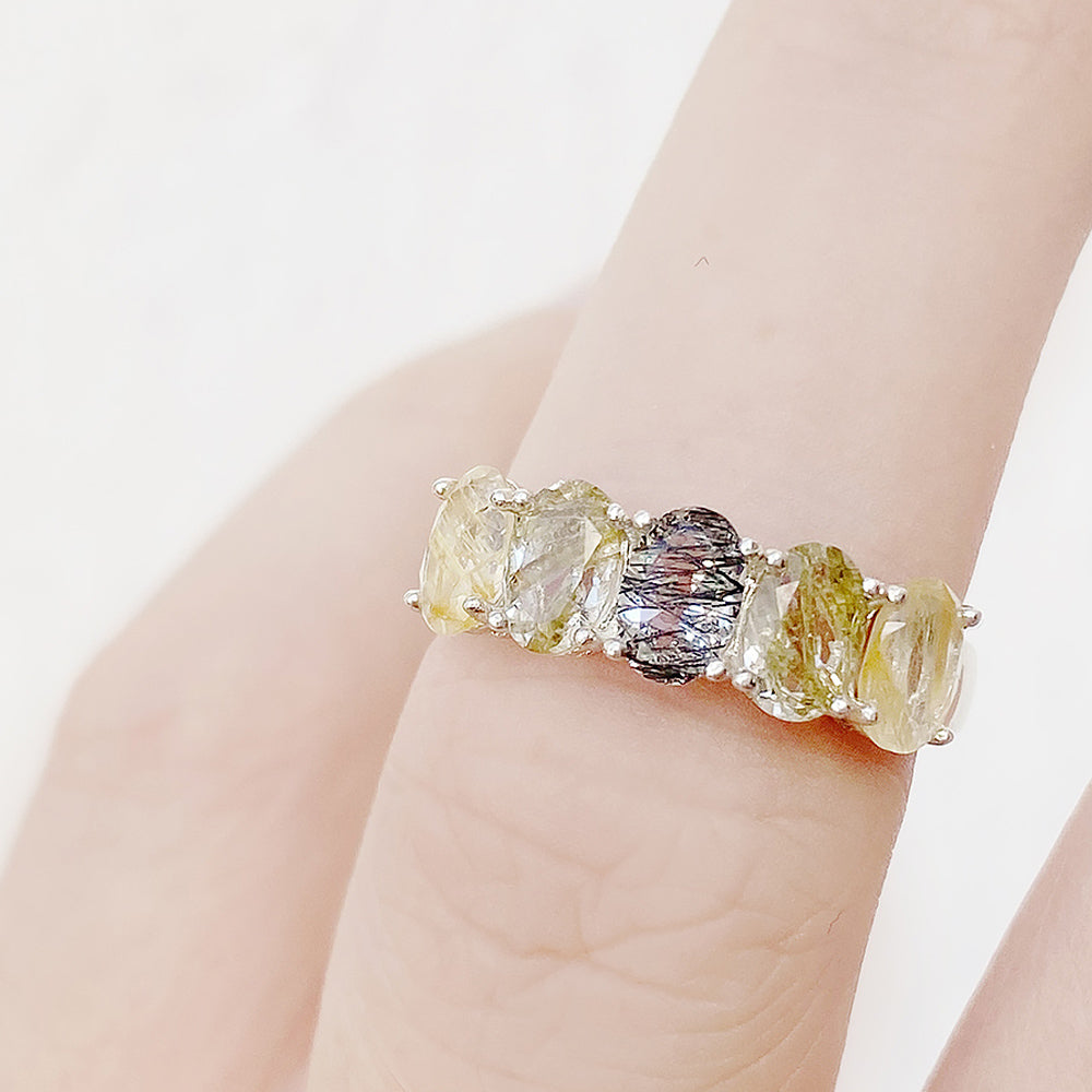 Arabella, a Rutile Quartz Half Eternity Ring