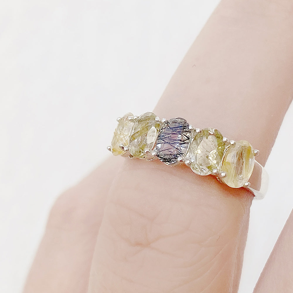 Arabella, a Rutile Quartz Half Eternity Ring