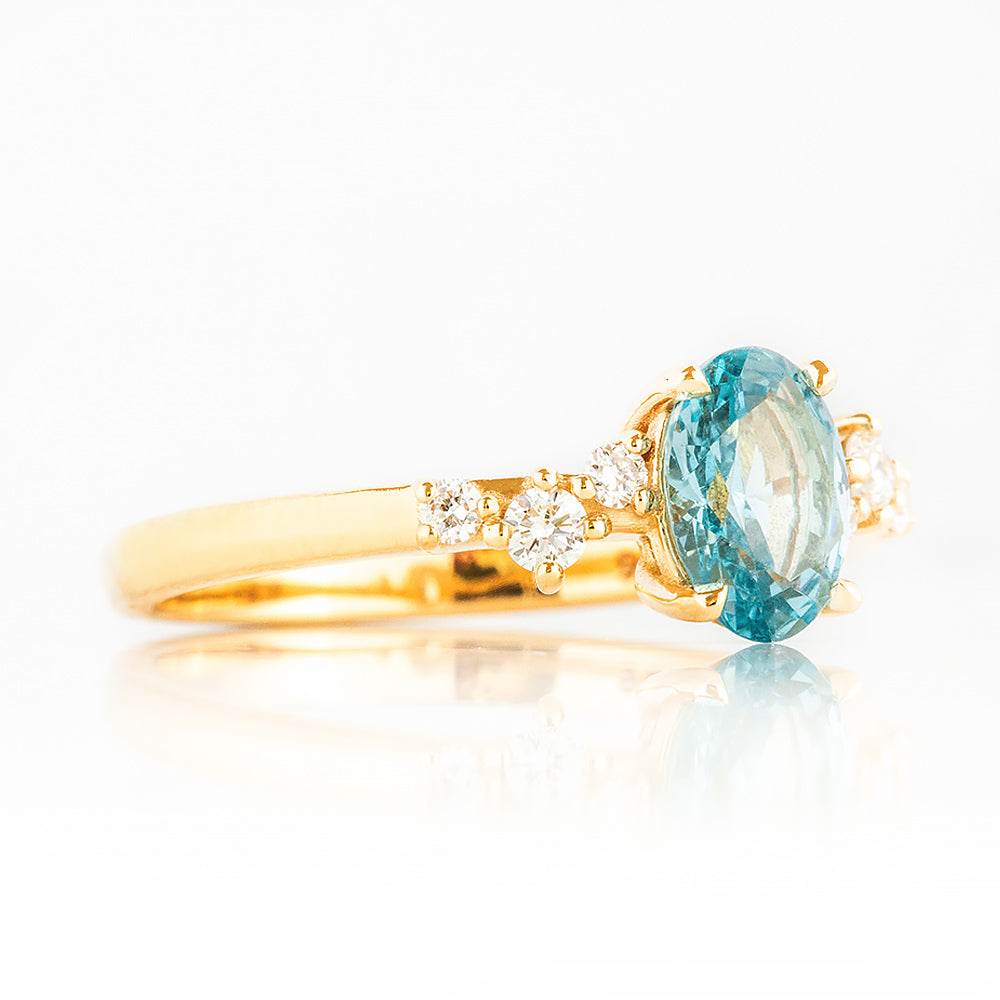Amani, a Sapphire and Diamond Engagement Ring