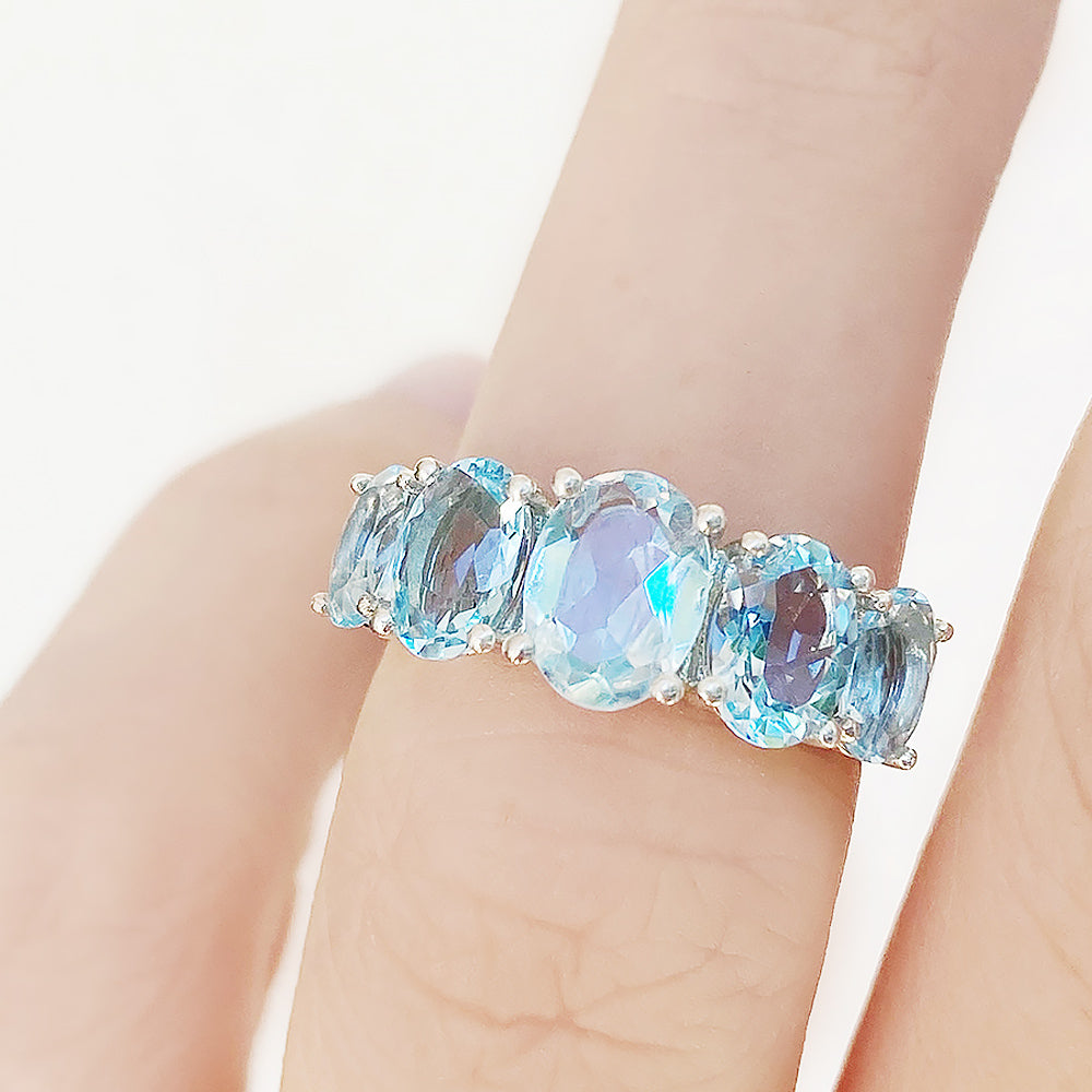The Sky Blue Topaz Queen Ring - Victoria's Jewellery
