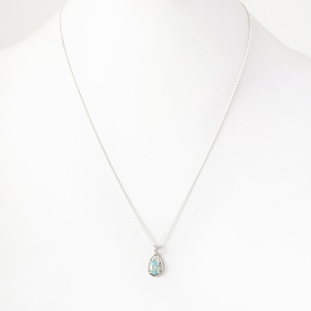 The Infinity Pendant with Sky Blue Topaz - 7x5mm