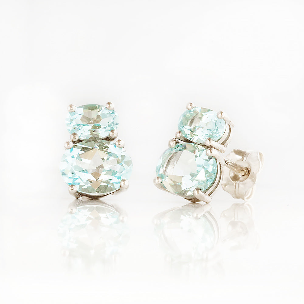 Georgie, Sky Blue Topaz Stud Earrings