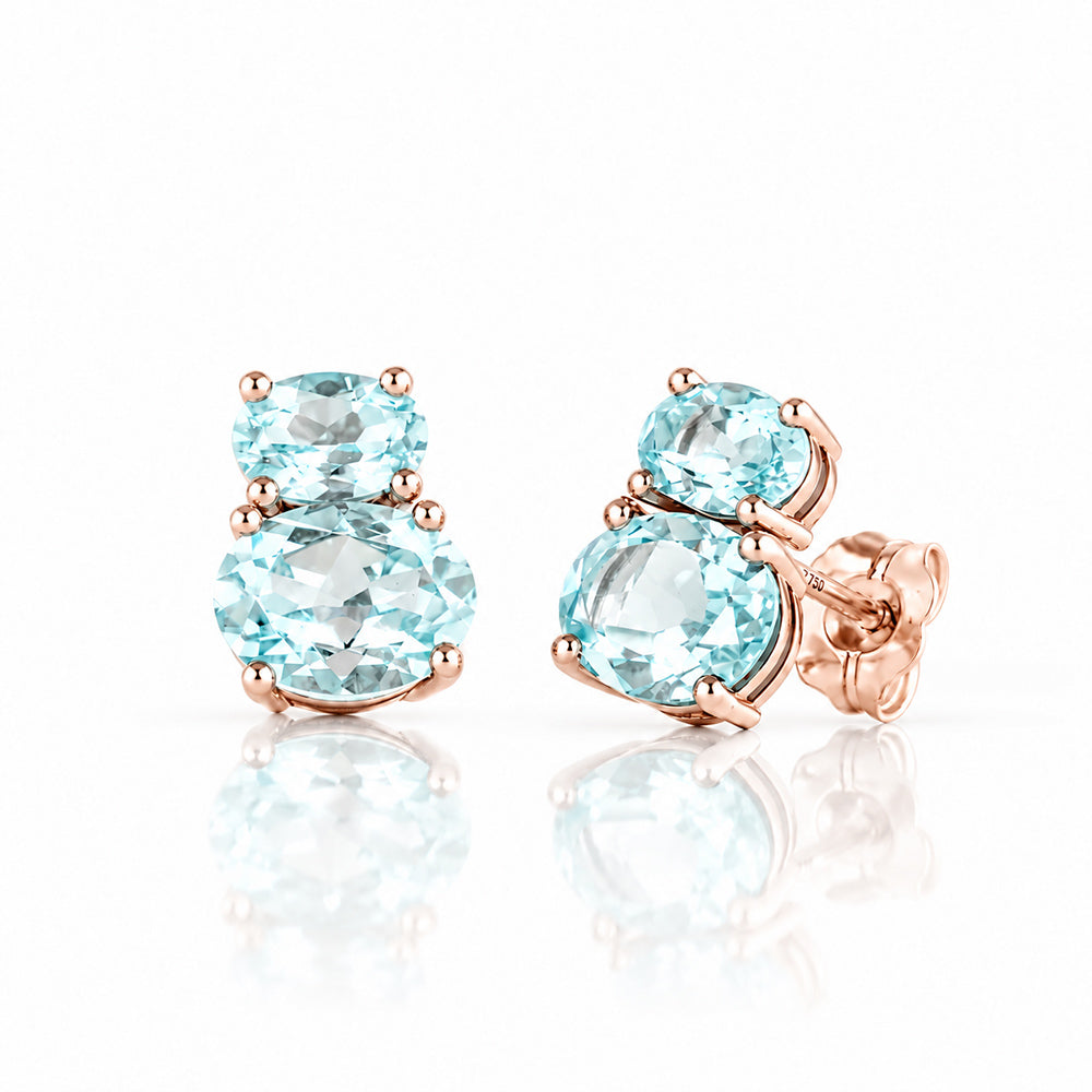 Georgie, Sky Blue Topaz Stud Earrings - Victoria's Jewellery