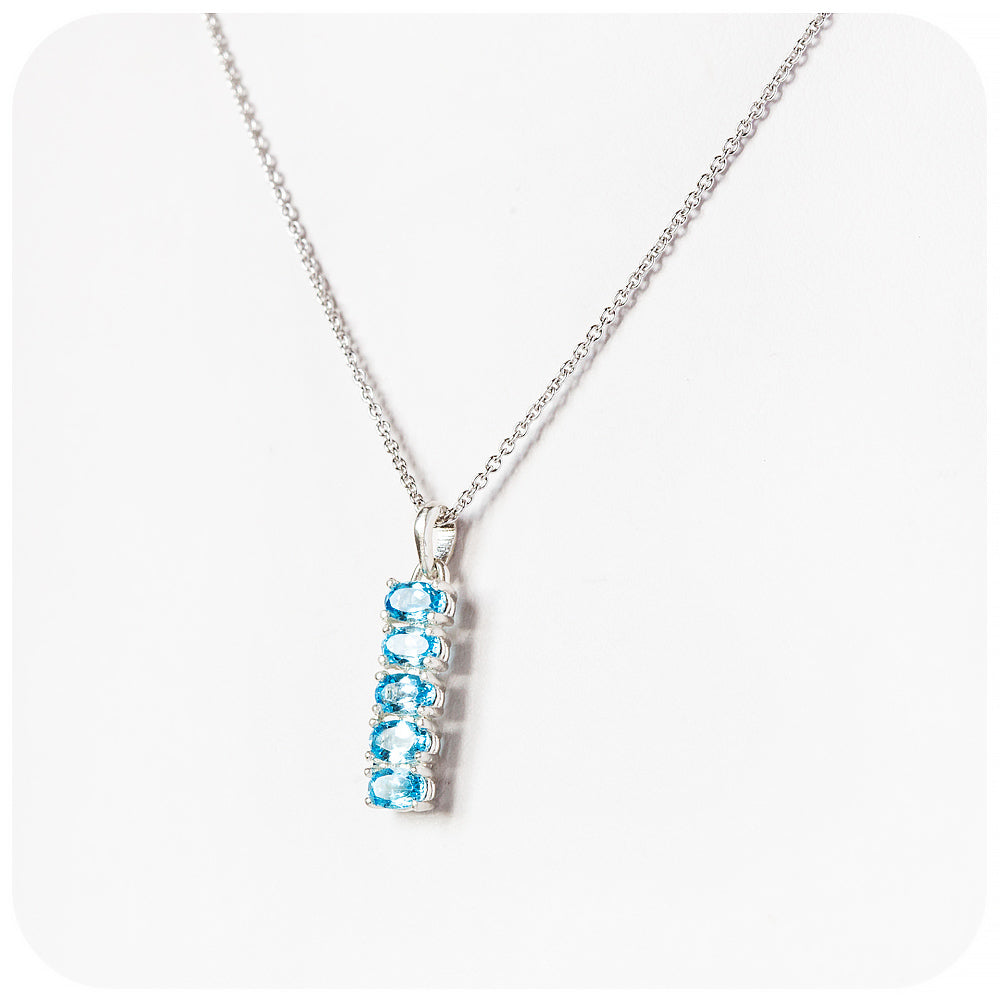 The Eternity Swiss Blue Topaz Pendant