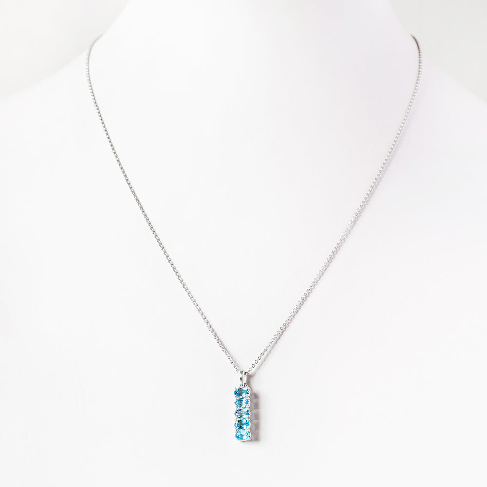 Willow, Swiss Blue Topaz Necklace - Victoria's Jewellery
