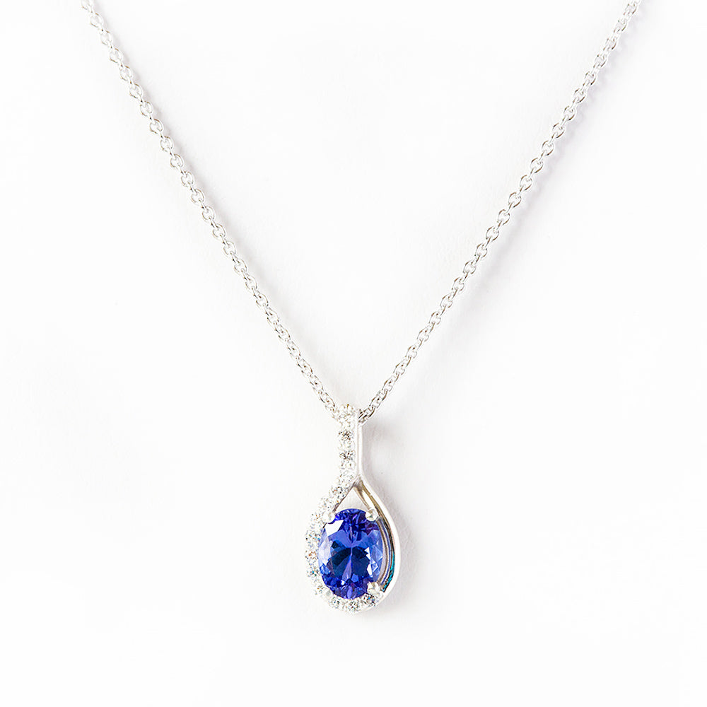 The Infinity Pendant with Tanzanite and Diamonds - 7x5mm