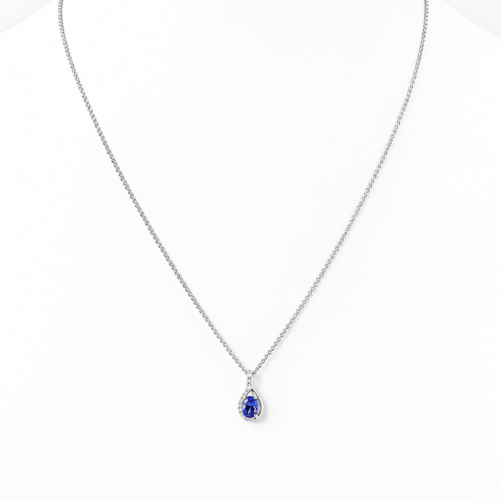 The Infinity Pendant with Tanzanite and Diamonds - 7x5mm