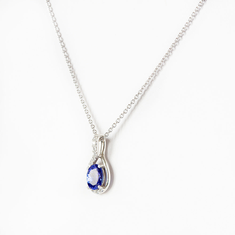 The Infinity Pendant with Tanzanite and Diamonds - 7x5mm