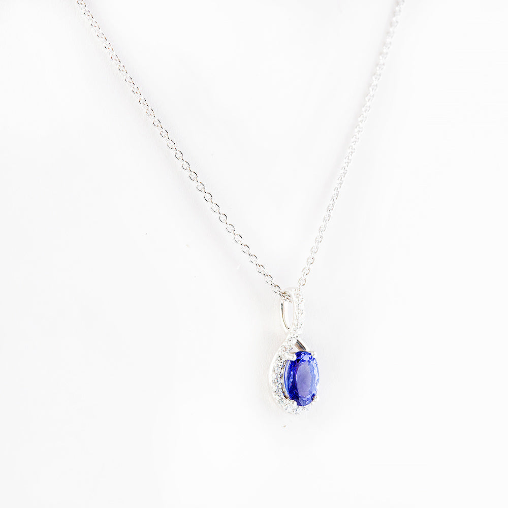 The Infinity Pendant with Tanzanite and Diamonds - 7x5mm