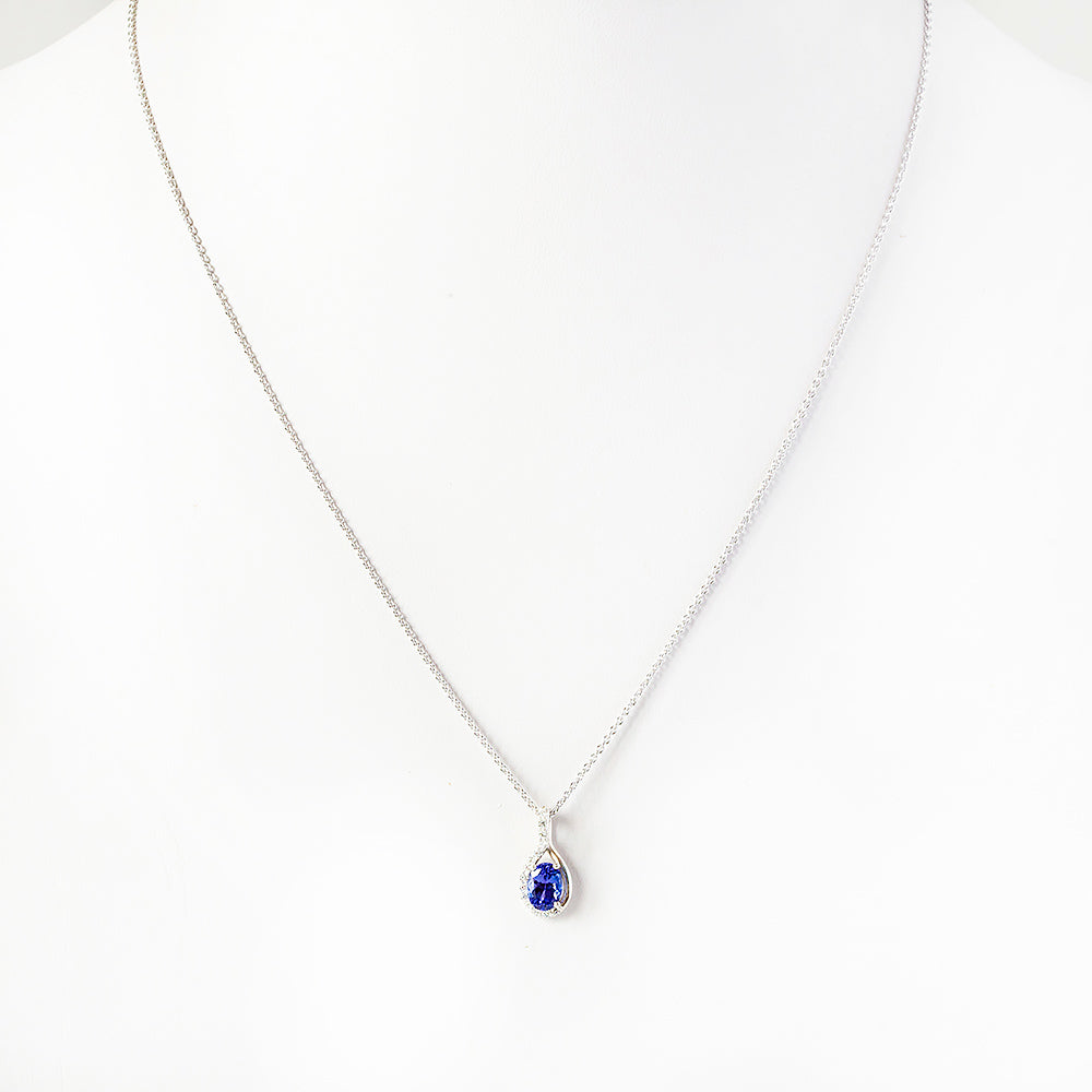 The Infinity Pendant with Tanzanite and Diamonds - 7x5mm