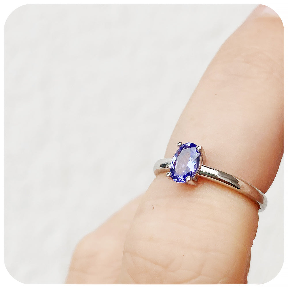 Oval cut Tanzanite Solitaire Ring - Victoria's Jewellery