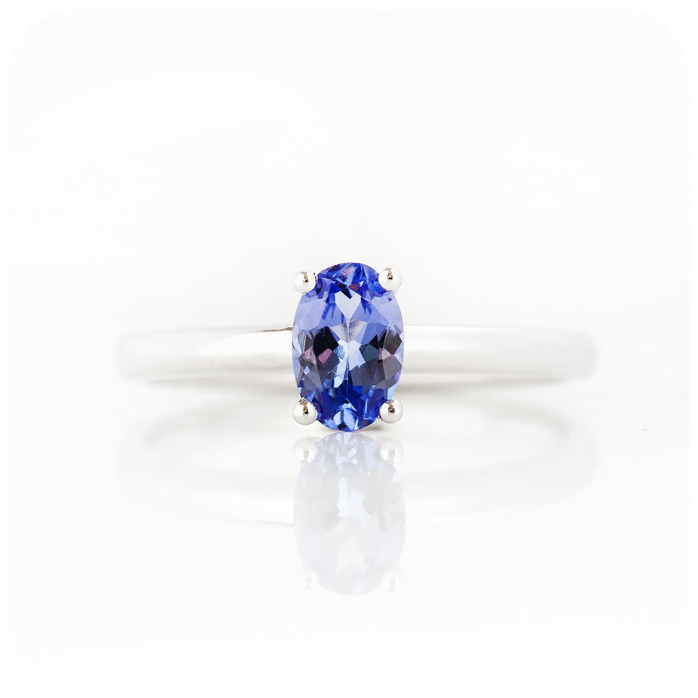 Oval cut Tanzanite Solitaire Ring - Victoria's Jewellery