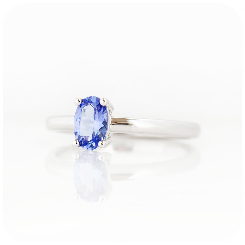 Oval cut Tanzanite Solitaire Ring - Victoria's Jewellery