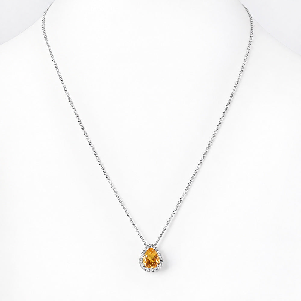 Sage, Citrine and Diamond Pendant