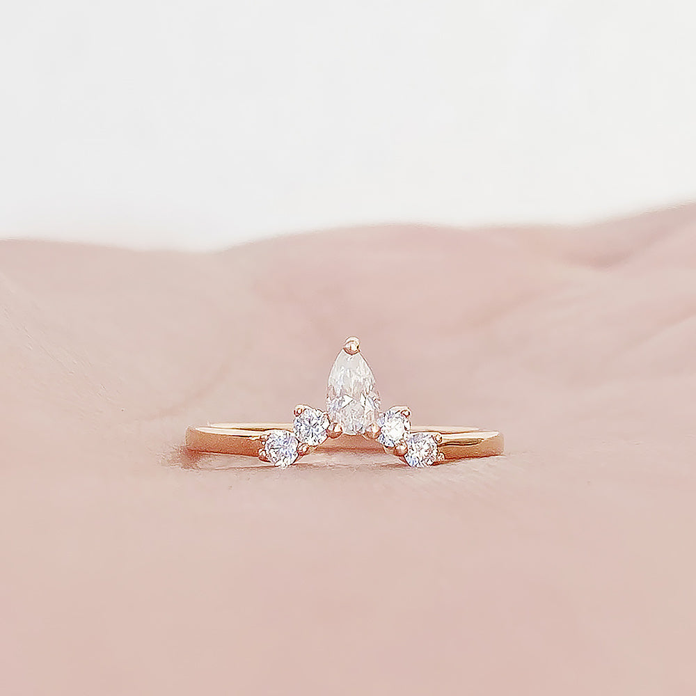 Kate, a Pear cut Lab Diamond Wedding Band - Victoria's Jewellery