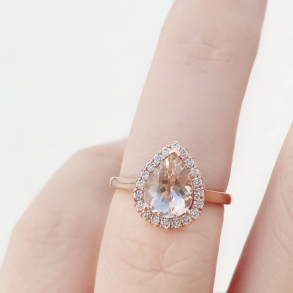 Mirabel, Morganite and Lab Diamond Ring