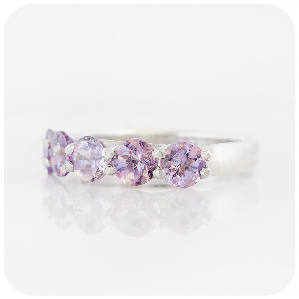 The Amanda, a Pink Amethyst Trellis Ring in Sterling Silver