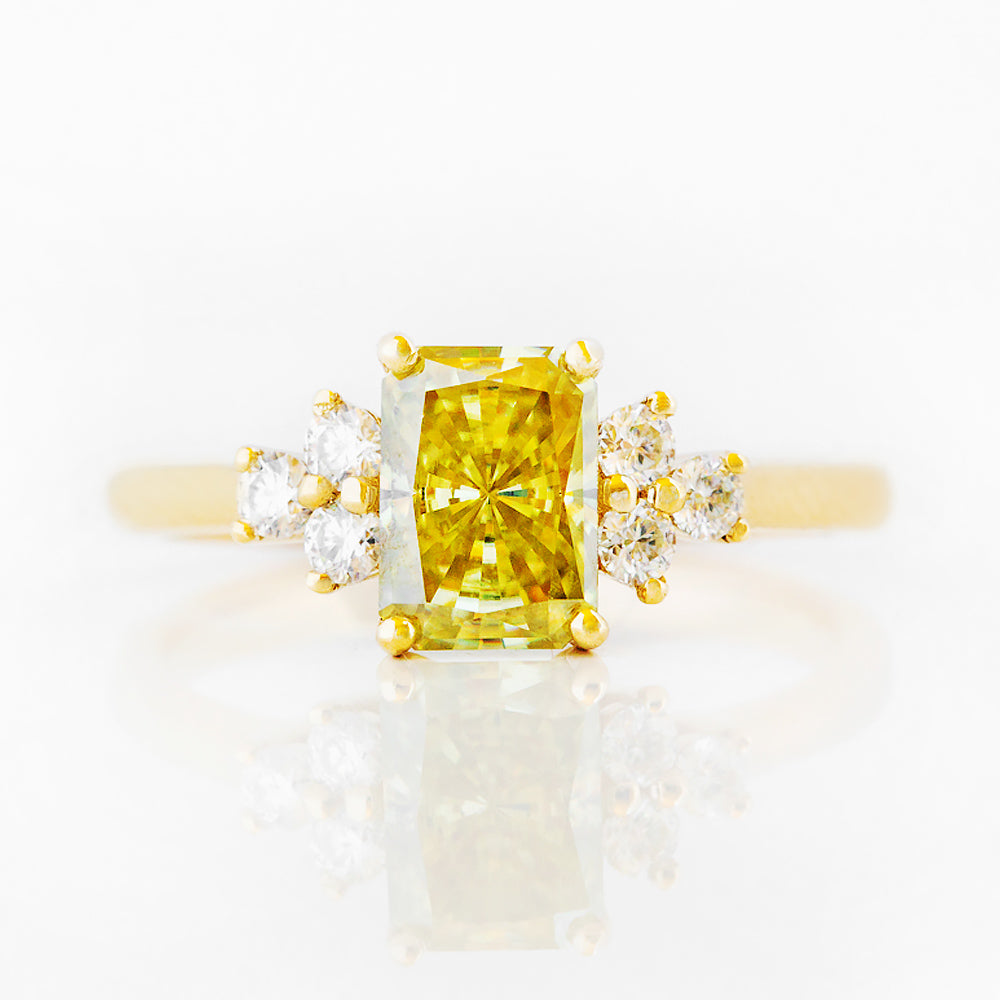 Radiant cut Yellow Lab Grown Diamond Engagement Ring in Yellow Gold - Victoria's Jewellery