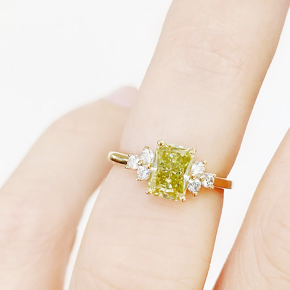 Radiant cut Yellow Lab Grown Diamond Engagement Ring in Yellow Gold - Victoria's Jewellery