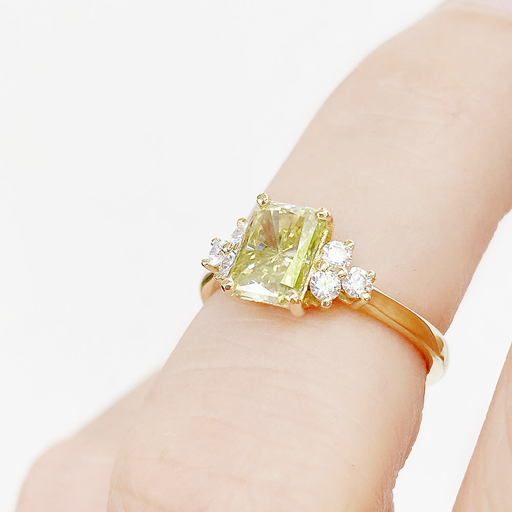 Radiant cut Yellow Lab Grown Diamond Engagement Ring in Yellow Gold - Victoria's Jewellery
