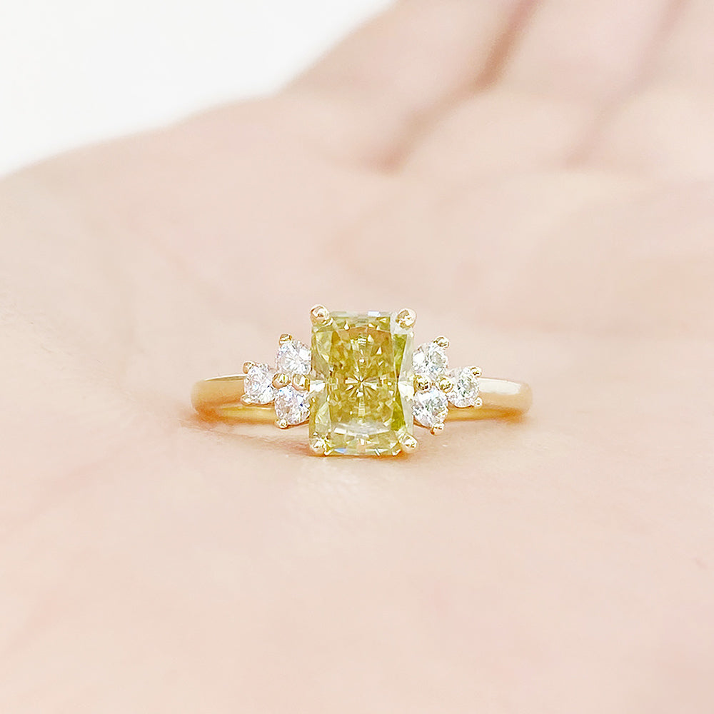 Radiant cut Yellow Lab Grown Diamond Engagement Ring in Yellow Gold - Victoria's Jewellery