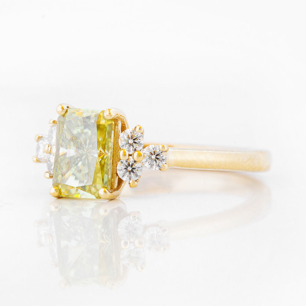 Radiant cut Yellow Lab Grown Diamond Engagement Ring in Yellow Gold - Victoria's Jewellery