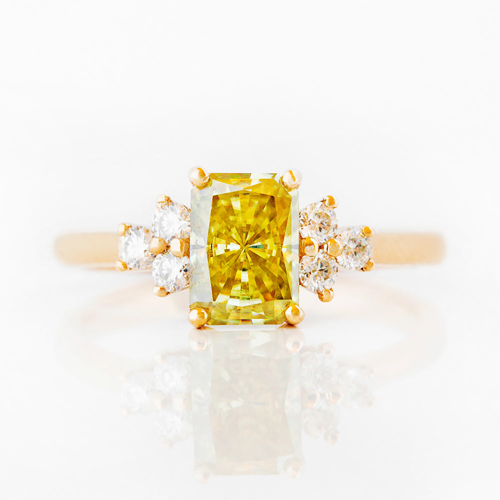 Radiant cut Yellow Lab Grown Diamond Engagement Ring in Rose Gold - Victoria's Jewellery