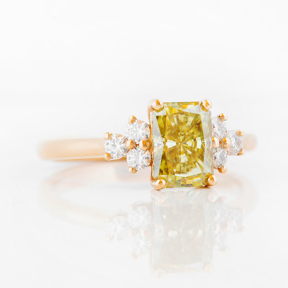 Radiant cut Yellow Lab Grown Diamond Engagement Ring in Rose Gold - Victoria's Jewellery