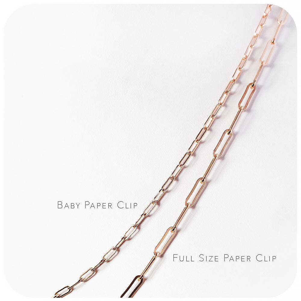 9k Rose Gold Paper Clip Bracelet