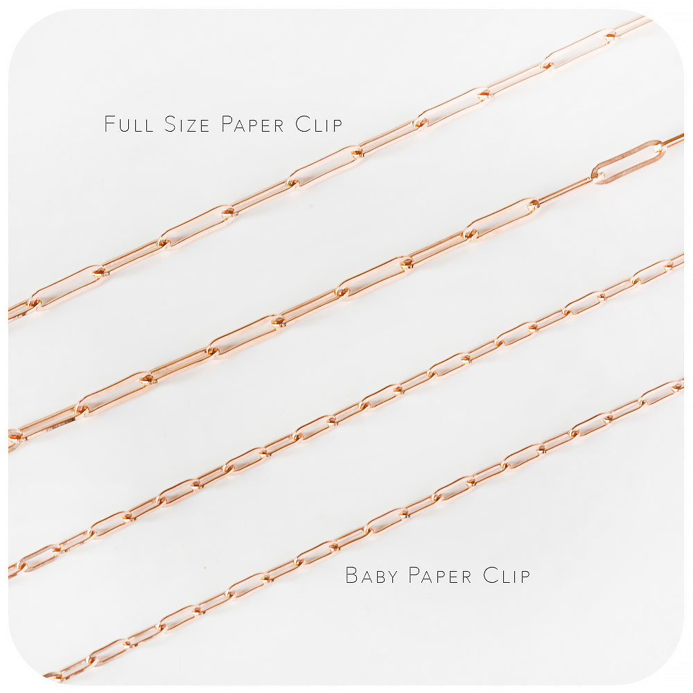 9k Rose Gold Paper Clip Bracelet