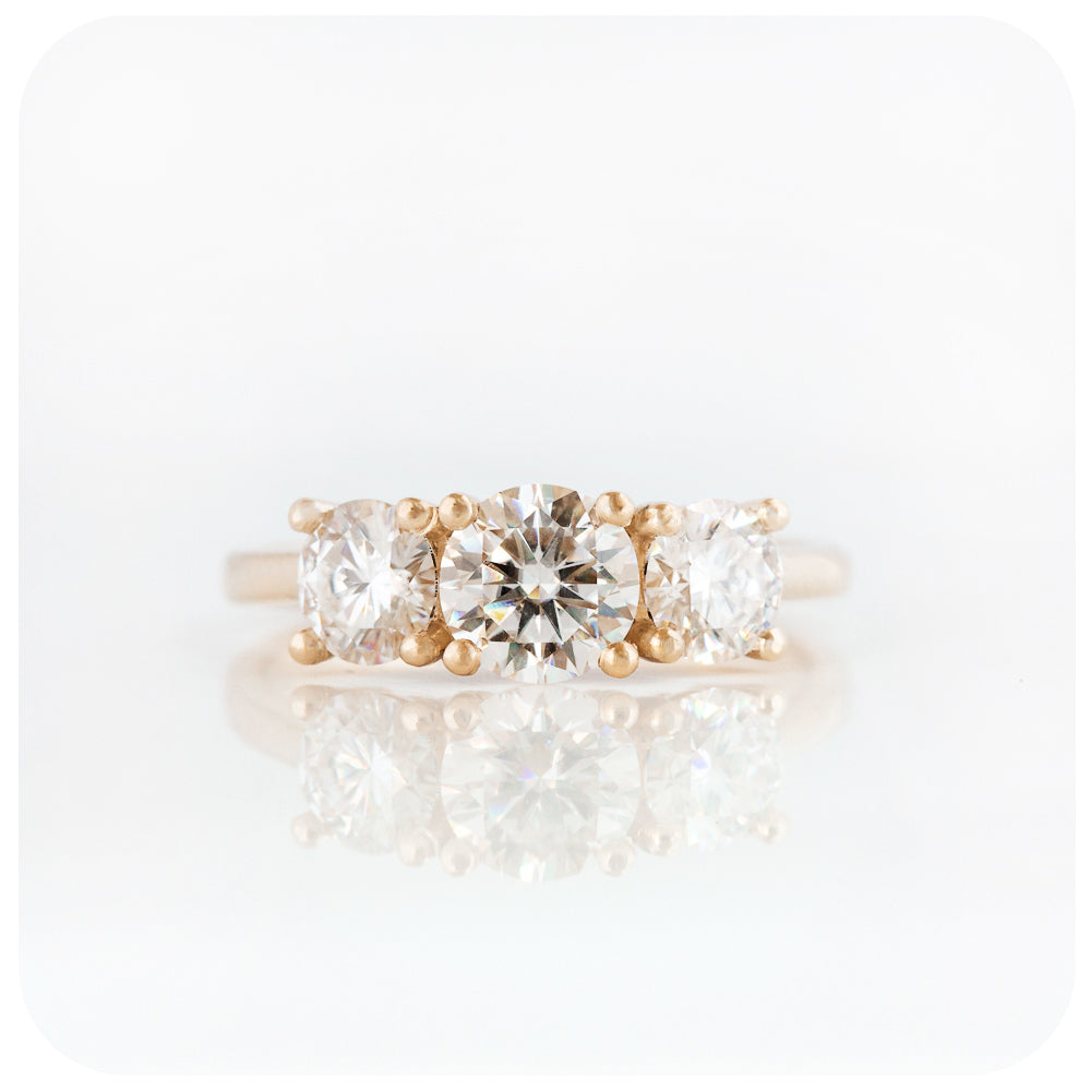 Brilliant cut Lab Grown Diamond Trilogy Engagement Ring - Victoria's Jewellery
