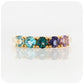 brilliant cut amethyst and topaz rainbow half eternity anniversary ring - Victoria's Jewellery