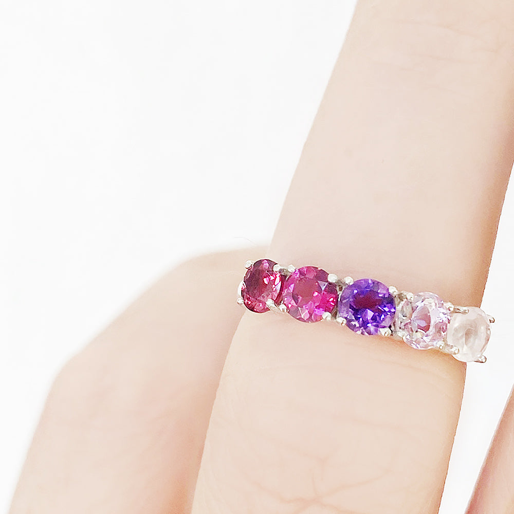 Annie, a Pink Half Eternity Ring