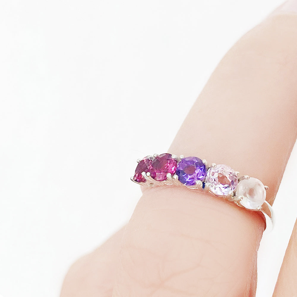 Annie, a Pink Half Eternity Ring