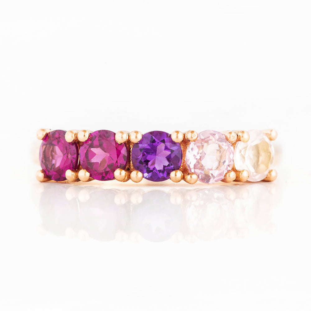 Annie, a Pink Half Eternity Ring