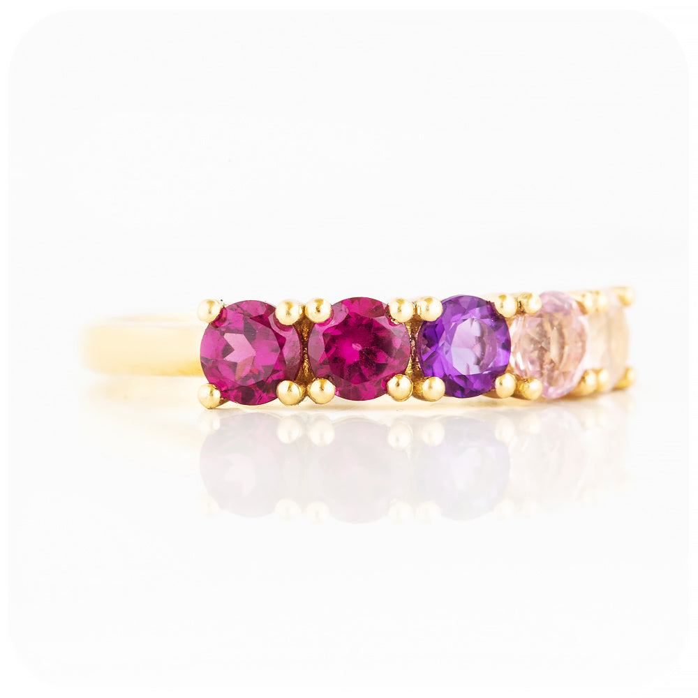 Annie, a Pink Half Eternity Ring
