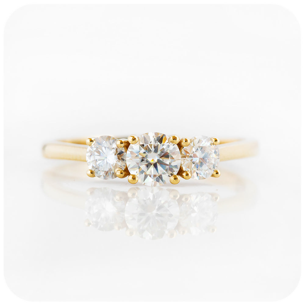 Brilliant cut Lab Grown Diamond Trilogy Engagement Ring - Victoria's Jewellery