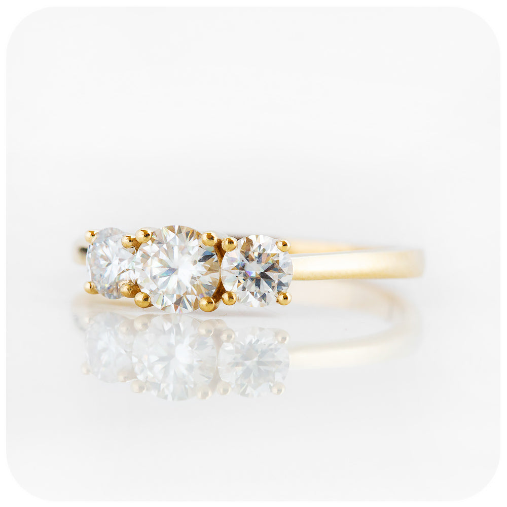 Brilliant cut Lab Grown Diamond Trilogy Engagement Ring - Victoria's Jewellery