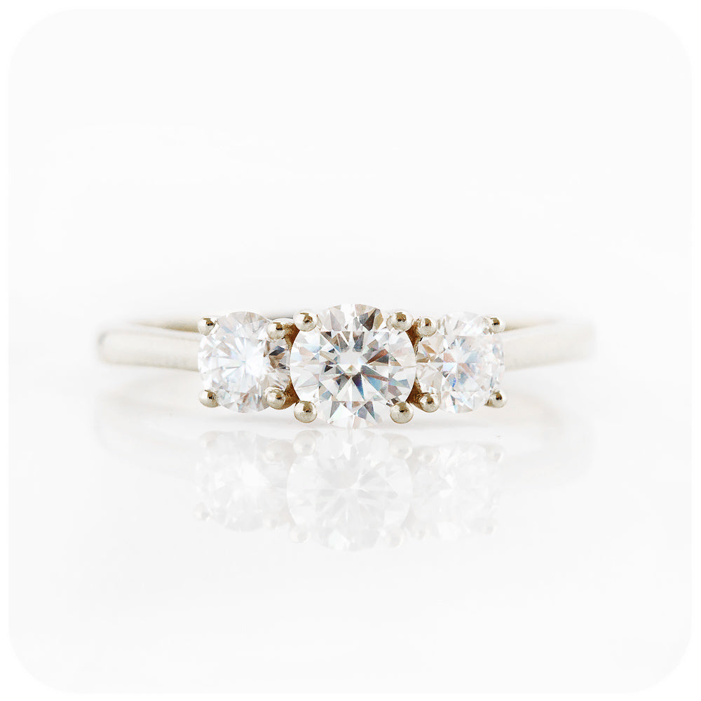 Brilliant cut Lab Grown Diamond Trilogy Engagement Ring - Victoria's Jewellery