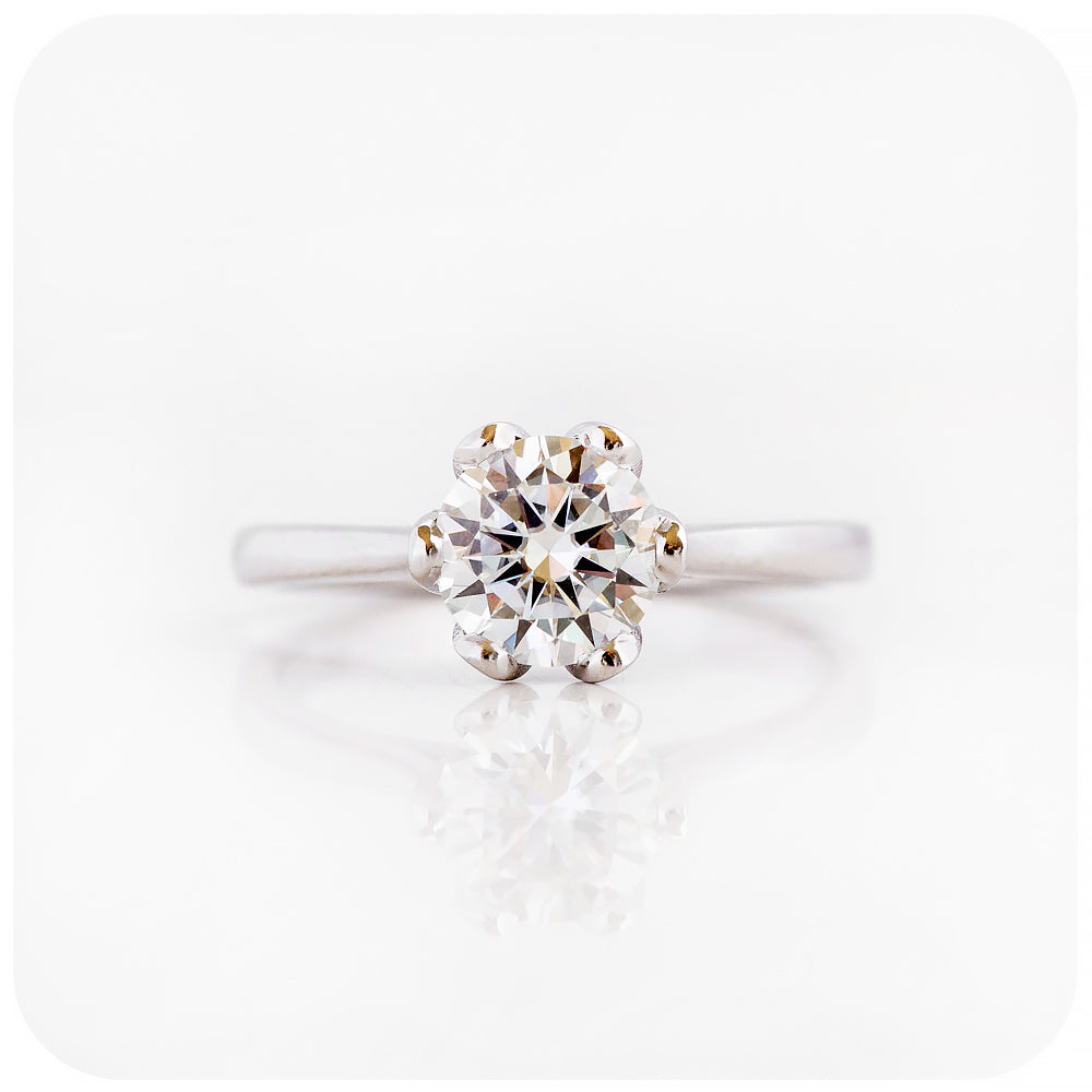 Brilliant Round cut Moissanite Solitaire Engagement Wedding Ring - Victoria's Jewellery